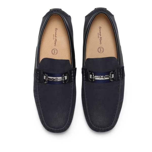 Men's Horsebit Moccasin Loafer Shoes - NAVY - 4